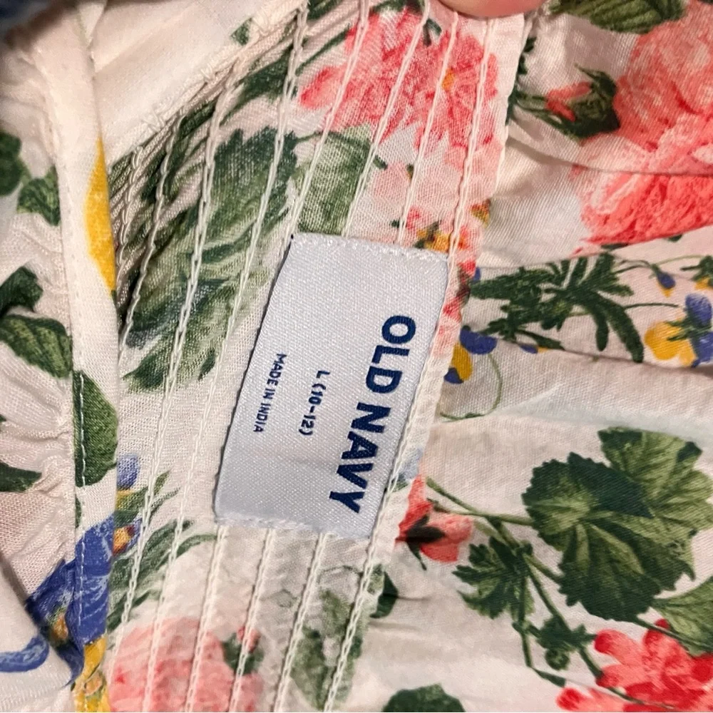 Old Navy Floral Cap Sleeve Fit Flare All Day Sundress Dress Girls Juniors Large